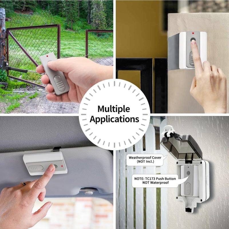 TOPENS TC173 Wireless Push Button for Automatic Swing Sliding Gate Opener Surface Mounted Portable Switch Accessory - Image 2